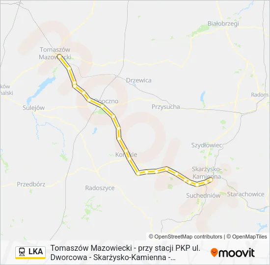 Поезд LKA: карта маршрута