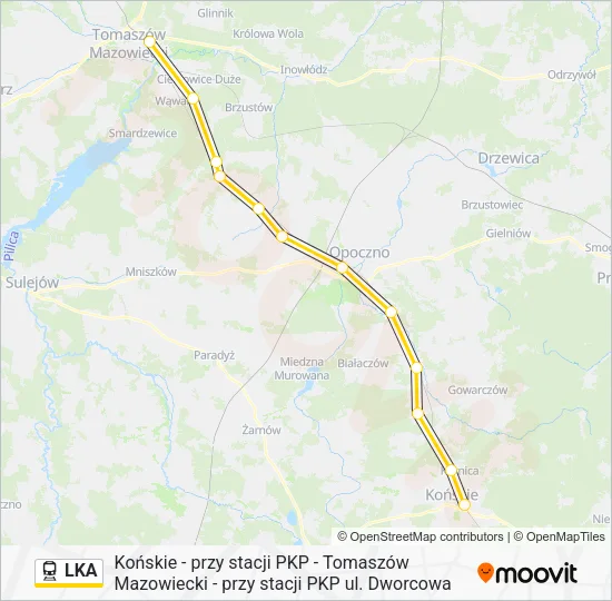 Поезд LKA: карта маршрута