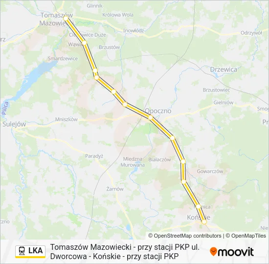 Поезд LKA: карта маршрута