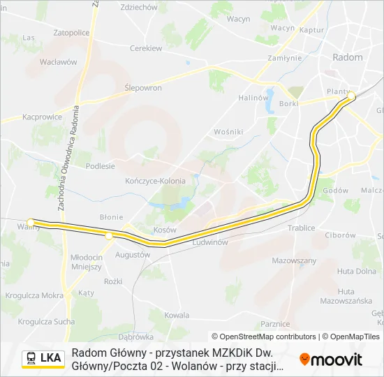 Поезд LKA: карта маршрута