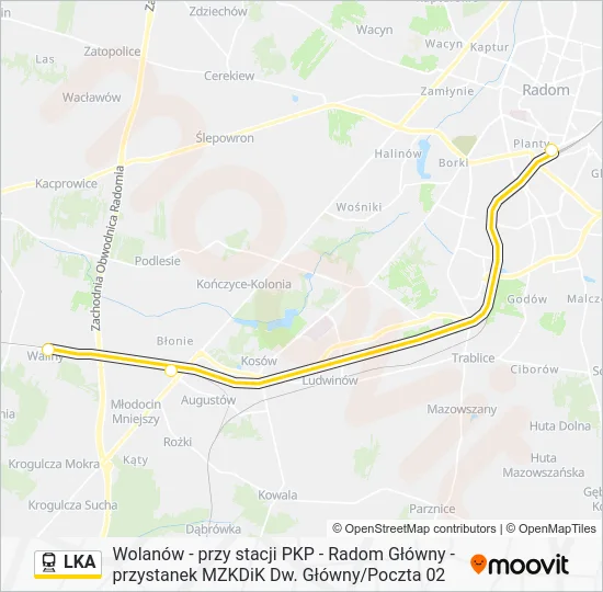 Поезд LKA: карта маршрута