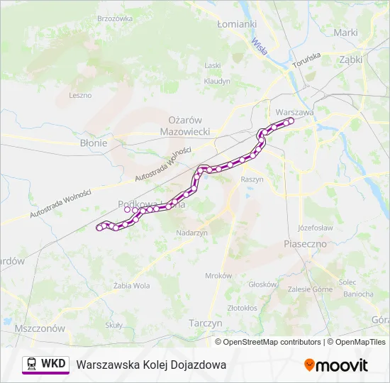 Поезд WKD: карта маршрута