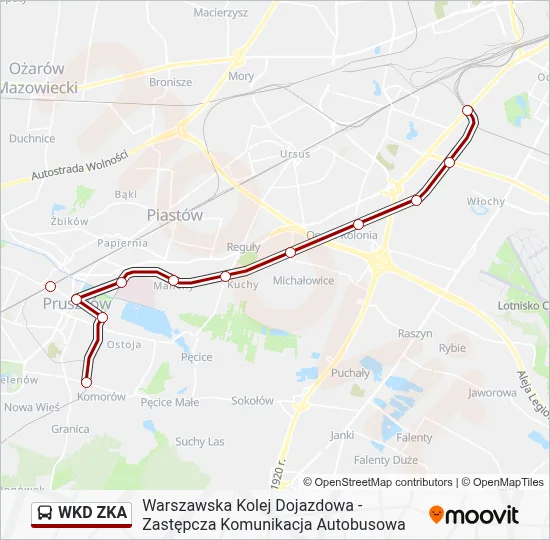 WKD ZKA Bus Line Map