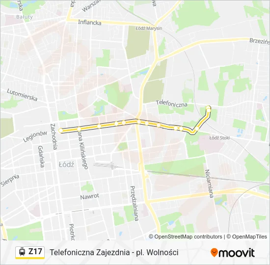 Трамвай Z17: карта маршрута