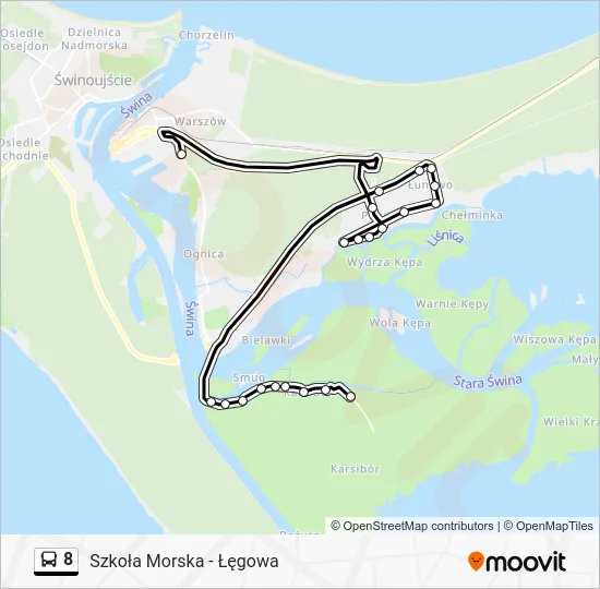 Автобус 8: карта маршрута