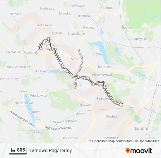 Автобус 805: карта маршрута