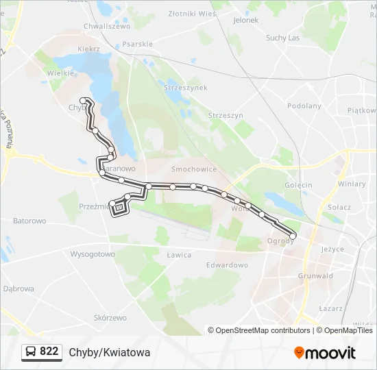 Автобус 822: карта маршрута