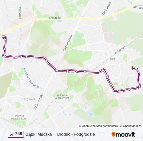 Автобус 245: карта маршрута