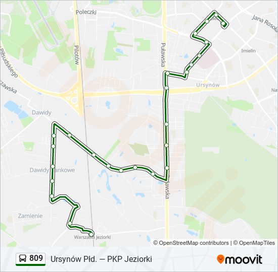 809 bus Line Map