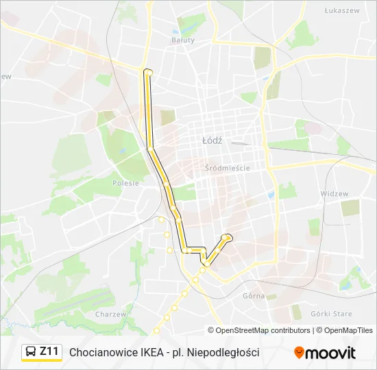 Автобус Z11: карта маршрута