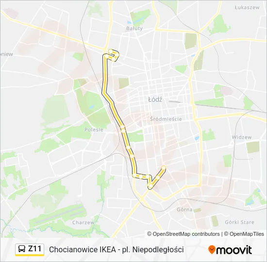 Автобус Z11: карта маршрута