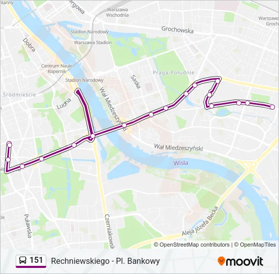 Автобус 151: карта маршрута