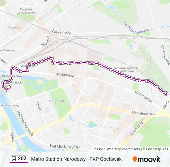 202 Bus Line Map