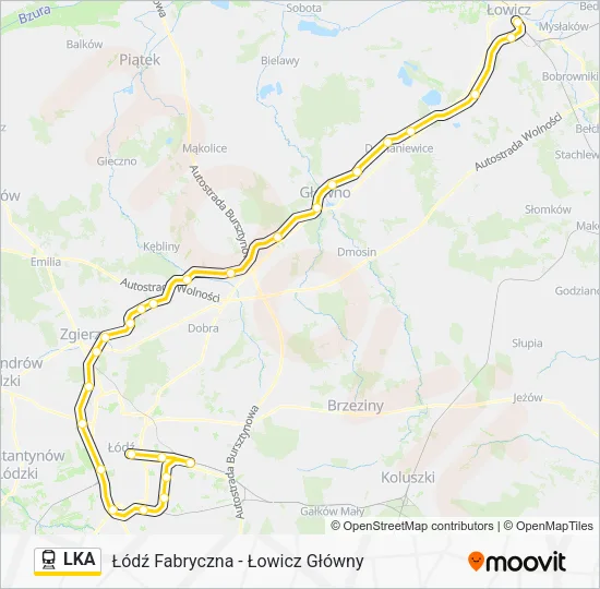 Поезд LKA: карта маршрута