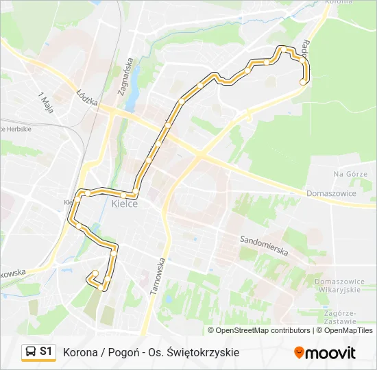 Автобус S1: карта маршрута