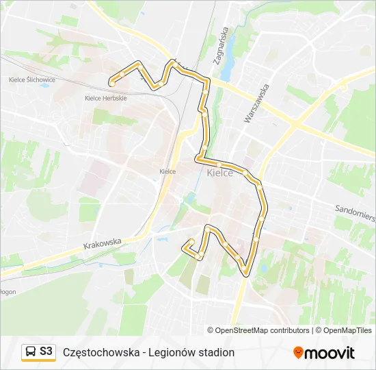 Автобус S3: карта маршрута