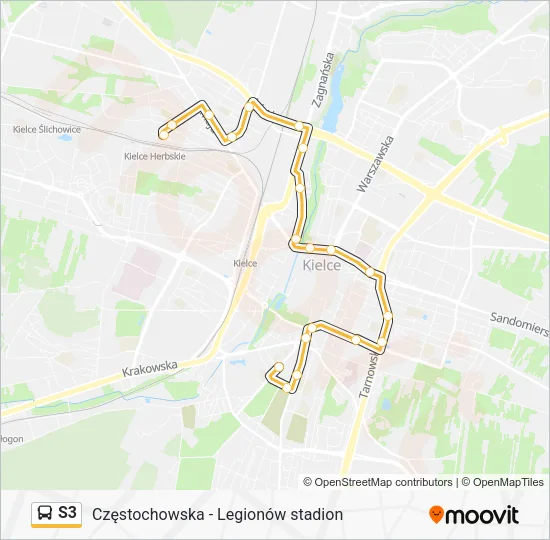 Автобус S3: карта маршрута