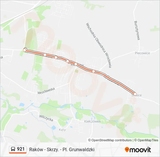 Автобус 921: карта маршрута