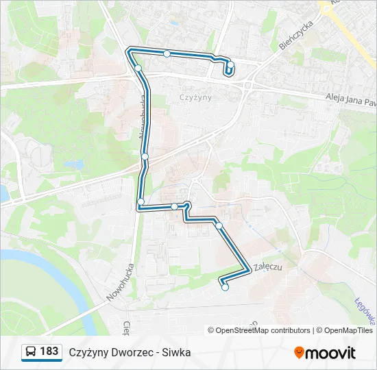 183 Route: Schedules, Stops & Maps - Czyżyny Dworzec (Updated)