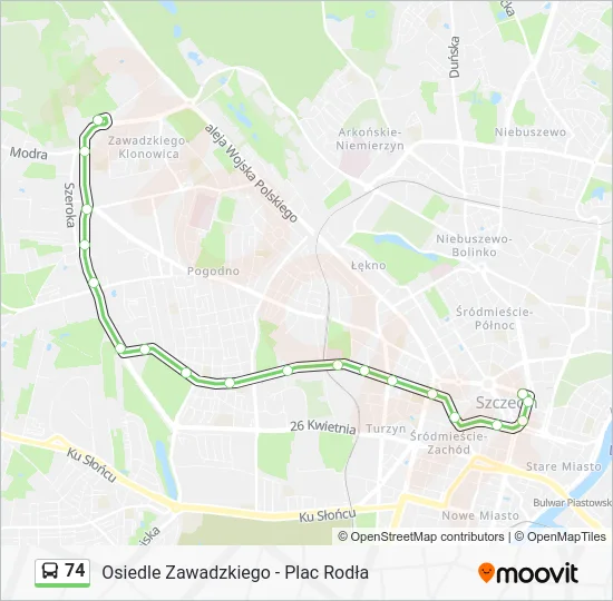 Автобус 74: карта маршрута