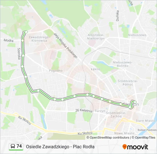 Автобус 74: карта маршрута