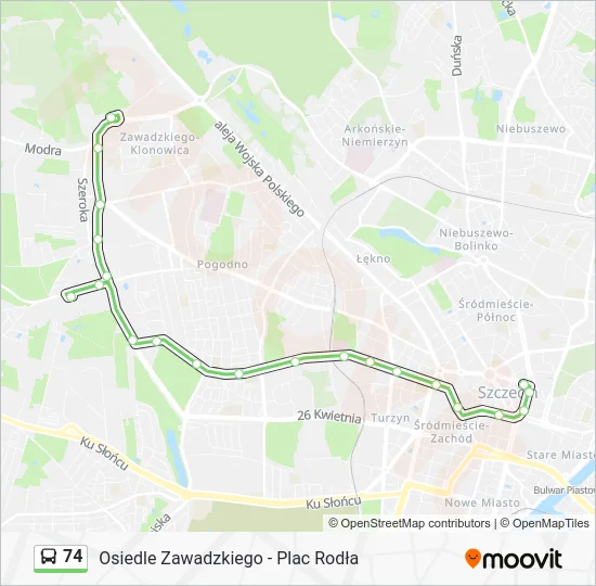 Автобус 74: карта маршрута