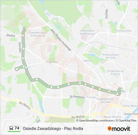 Автобус 74: карта маршрута