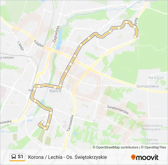 Автобус S1: карта маршрута