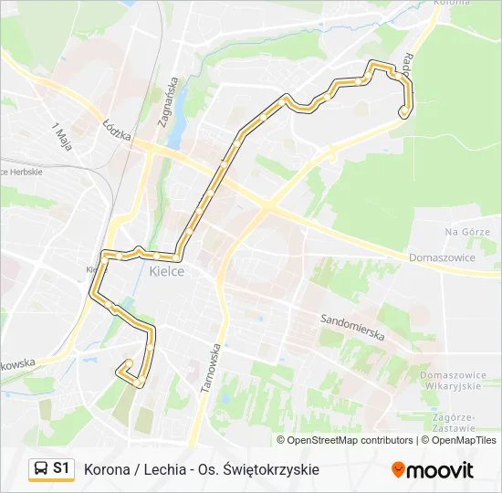 Автобус S1: карта маршрута