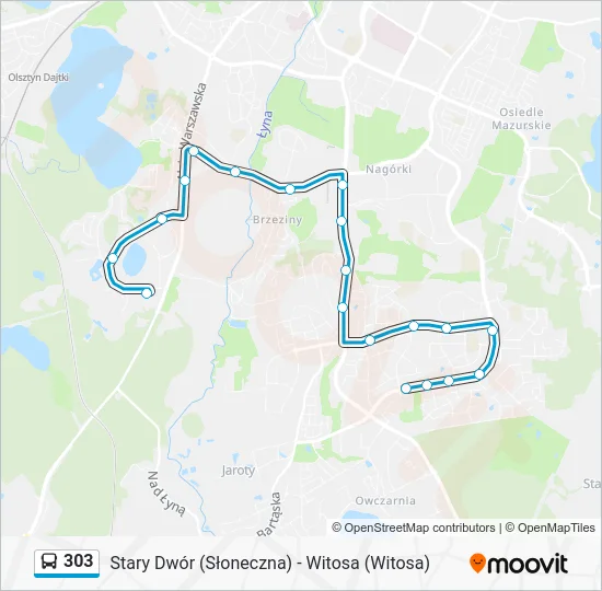 Автобус 303: карта маршрута