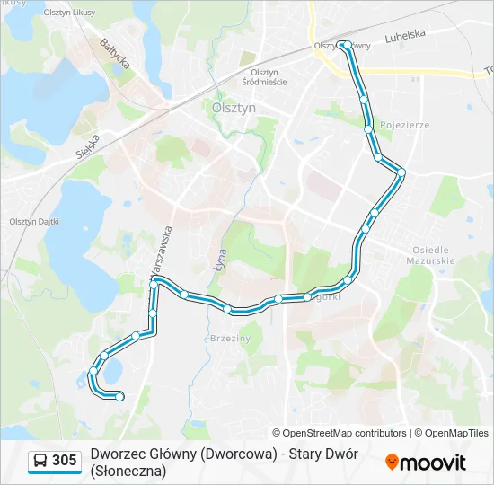 Автобус 305: карта маршрута
