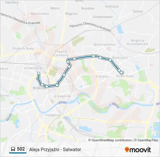 Автобус 502: карта маршрута