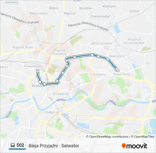Автобус 502: карта маршрута
