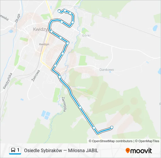 Автобус 1: карта маршрута