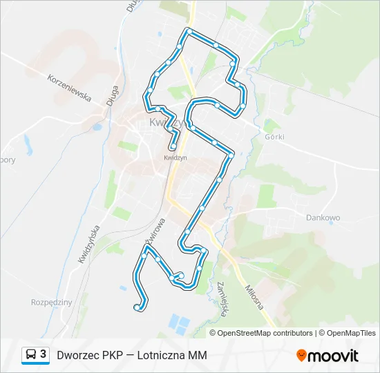 Автобус 3: карта маршрута