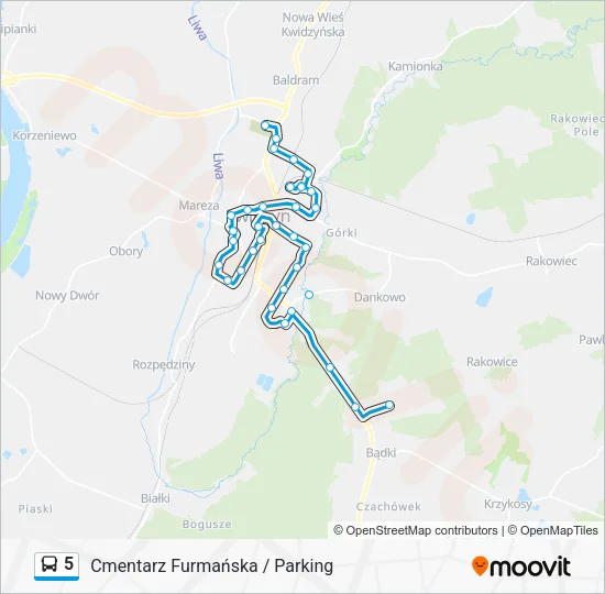 5 Bus Line Map