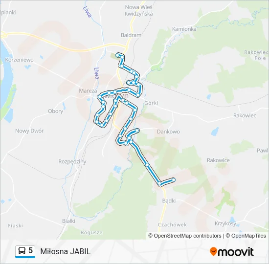 5 Bus Line Map