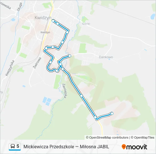 Автобус S: карта маршрута