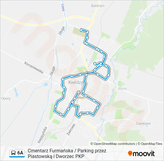 Автобус 6A: карта маршрута