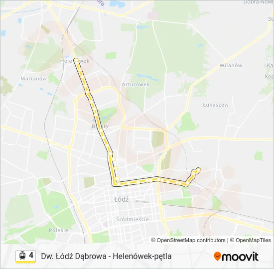 Трамвай 4: карта маршрута