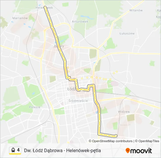 Трамвай 4: карта маршрута