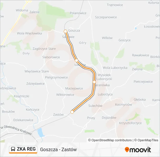 Автобус ZKA REG: карта маршрута