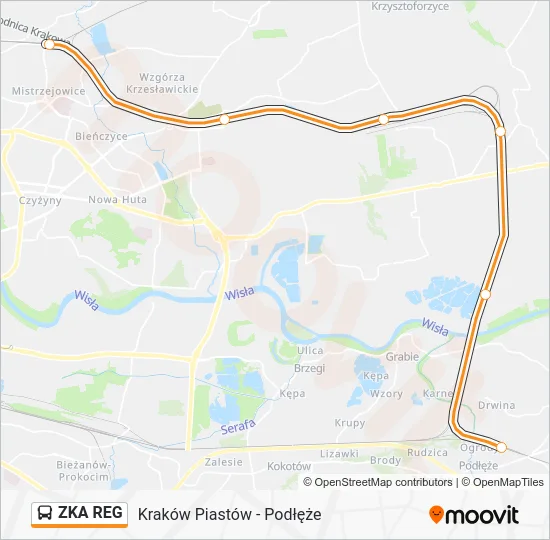Автобус ZKA REG: карта маршрута