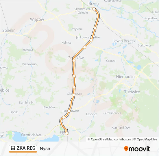 Автобус ZKA REG: карта маршрута