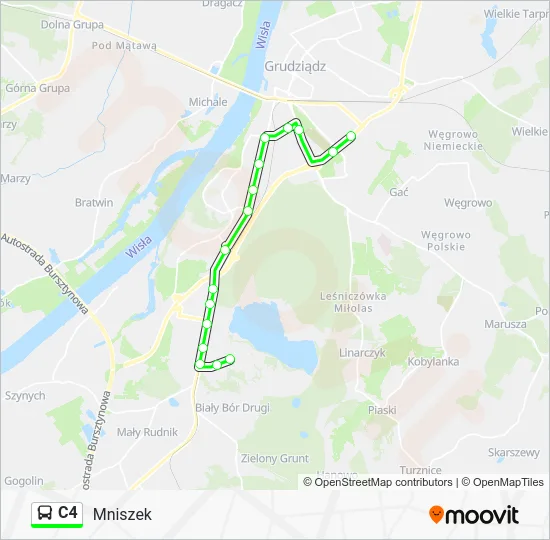 Автобус C4: карта маршрута