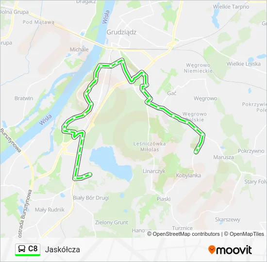 Автобус C8: карта маршрута