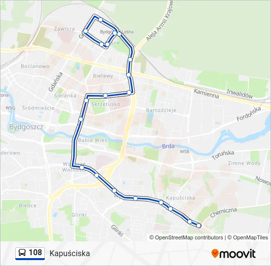 Автобус 108: карта маршрута