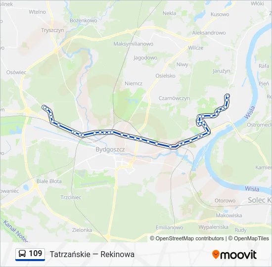 Автобус 109: карта маршрута