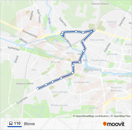 Автобус 110: карта маршрута