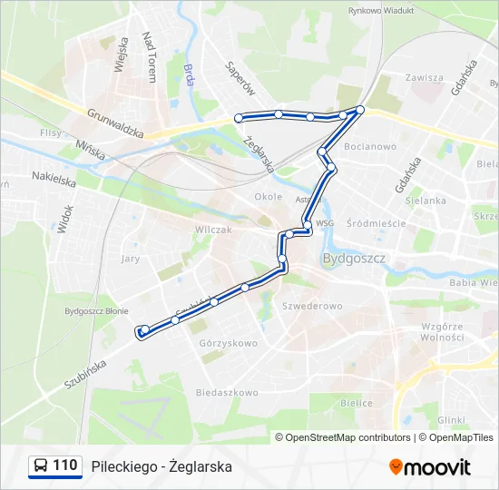 Автобус 110: карта маршрута